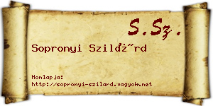 Sopronyi Szilárd névjegykártya