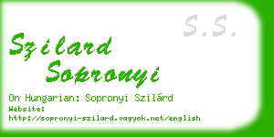 szilard sopronyi business card